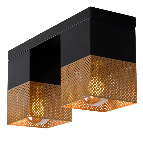 Lucide RENATE - Flush ceiling light - 2xE27 - Matt Gold / Brass - detail 2